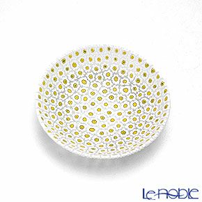 エルコーレモレッティ ミレフィオーリ プレート 10.5cm イエロー×ホワイト（59）