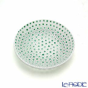 エルコーレモレッティ ミレフィオーリ プレート 10.5cm グリーン×ホワイト（68）