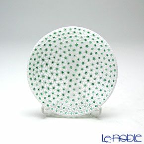 エルコーレモレッティ ミレフィオーリ プレート 10.5cm グリーン×ホワイト（68）