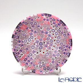 エルコーレモレッティ ミレフィオーリ プレート 10.5cm ピンク系（214）