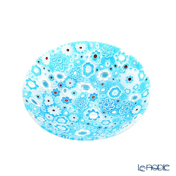 エルコーレモレッティ ミレフィオーリ プレート 13cm スプリング ライトブルー系 A