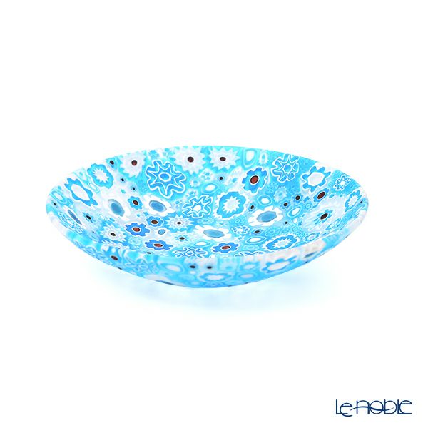 エルコーレモレッティ ミレフィオーリ プレート 13cm スプリング ライトブルー系 A