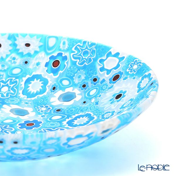 エルコーレモレッティ ミレフィオーリ プレート 13cm スプリング ライトブルー系 A