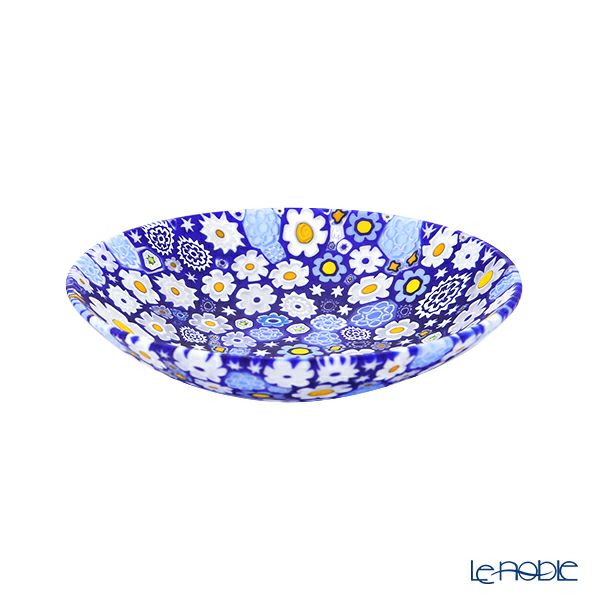 エルコーレモレッティ ミレフィオーリ プレート 13cm スプリング ブルー系 B