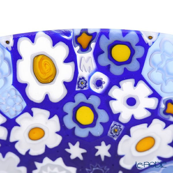 エルコーレモレッティ ミレフィオーリ プレート 13cm スプリング ブルー系 B