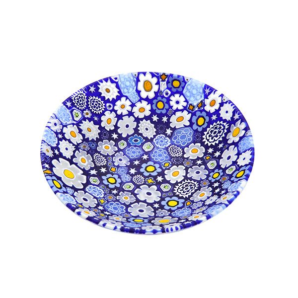 エルコーレモレッティ ミレフィオーリ プレート 13cm スプリング ブルー系 B