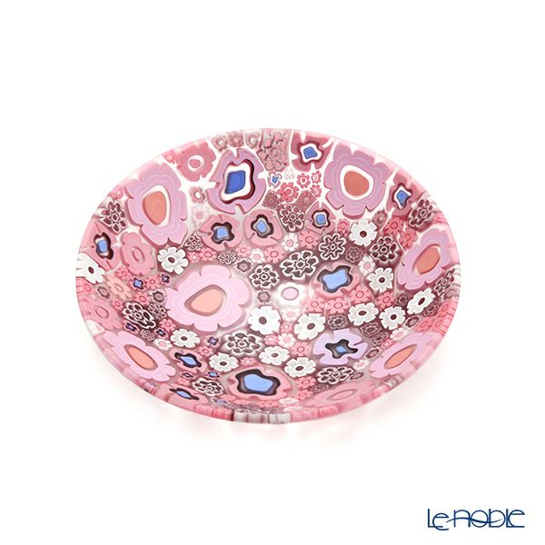 エルコーレモレッティ ミレフィオーリ プレート 13cm スプリング ピンク系 P