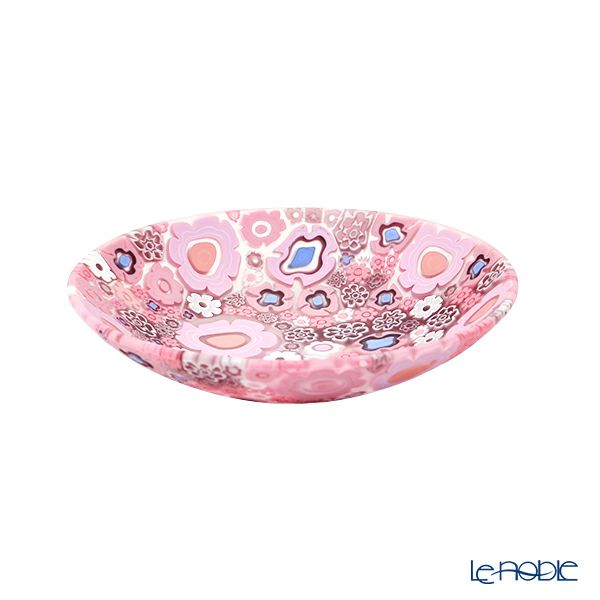 エルコーレモレッティ ミレフィオーリ プレート 13cm スプリング ピンク系 P