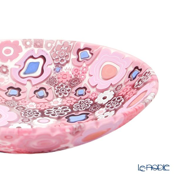エルコーレモレッティ ミレフィオーリ プレート 13cm スプリング ピンク系 P
