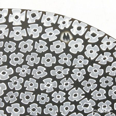 エルコーレモレッティ ミレフィオーリ フラットプレート 13cm ブラックフラワー（37）