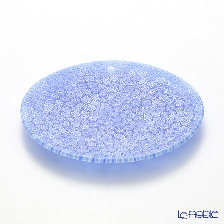 エルコーレモレッティ ミレフィオーリ フラットプレート 13cm マリンブルー（53）