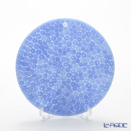 エルコーレモレッティ ミレフィオーリ フラットプレート 13cm マリンブルー（53）