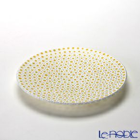 エルコーレモレッティ ミレフィオーリ フラットプレート 13cm イエロー×ホワイト（59）
