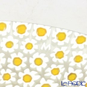 エルコーレモレッティ ミレフィオーリ フラットプレート 13cm イエロー×ホワイト（59）