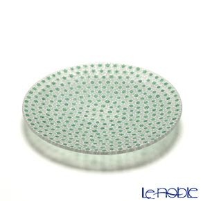 エルコーレモレッティ ミレフィオーリ フラットプレート 13cm グリーン×ホワイト（68）