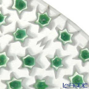 エルコーレモレッティ ミレフィオーリ フラットプレート 13cm グリーン×ホワイト（68）