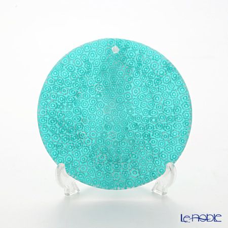 エルコーレモレッティ ミレフィオーリ フラットプレート 13cm エメラルドグリーン（159）