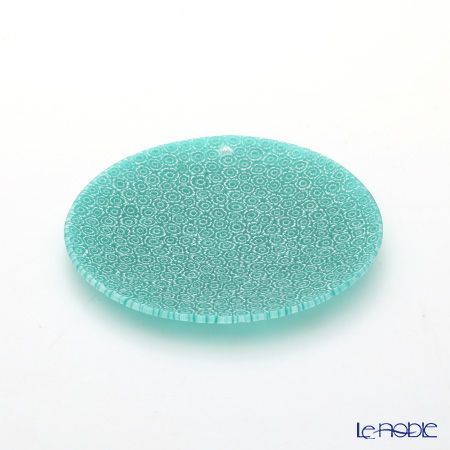 エルコーレモレッティ ミレフィオーリ フラットプレート 13cm エメラルドグリーン（159）