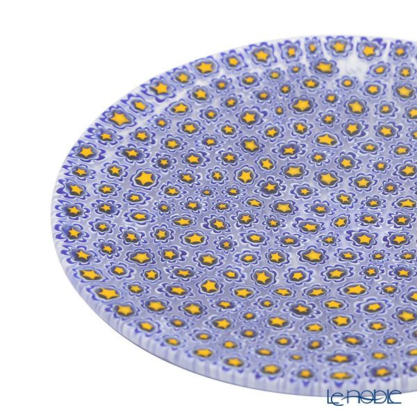 エルコーレモレッティ ミレフィオーリ プレート 13cm ホワイト×ネイビー×イエロー 178