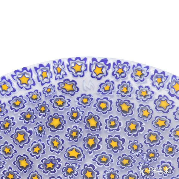 エルコーレモレッティ ミレフィオーリ プレート 13cm ホワイト×ネイビー×イエロー 178