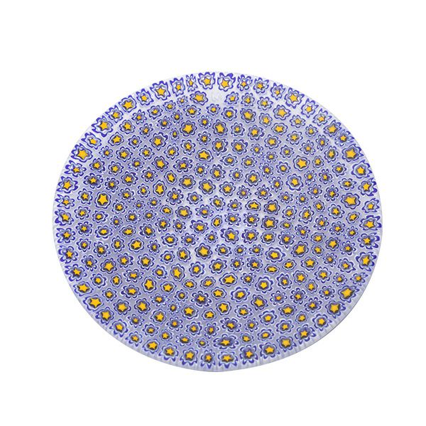 エルコーレモレッティ ミレフィオーリ プレート 13cm ホワイト×ネイビー×イエロー 178