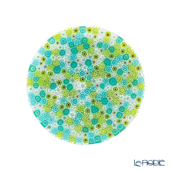 エルコーレモレッティ ミレフィオーリ フラットプレート 13cm グリーン系（211）