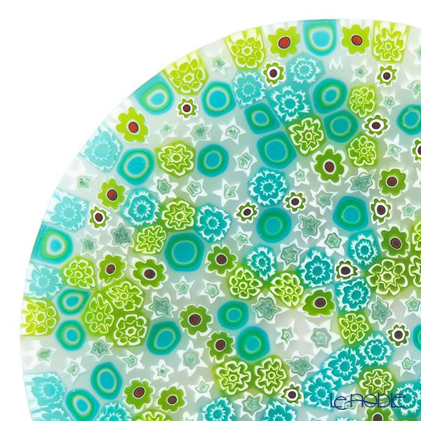 エルコーレモレッティ ミレフィオーリ フラットプレート 13cm グリーン系（211）