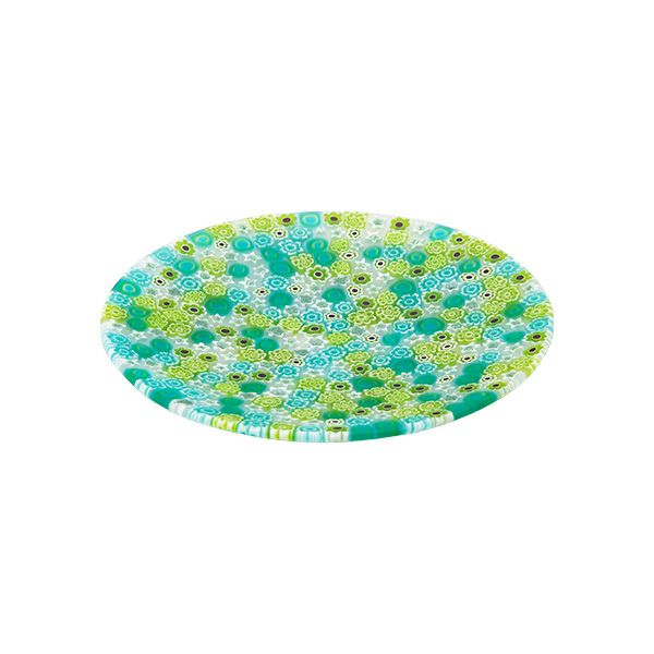 エルコーレモレッティ ミレフィオーリ フラットプレート 13cm グリーン