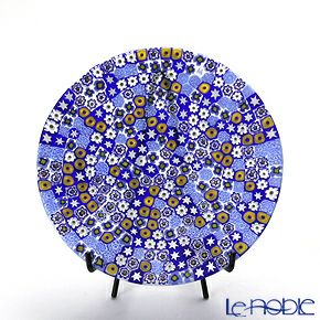 エルコーレモレッティ ミレフィオーリ フラットプレート 13cm ブルー系（212）
