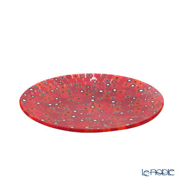 エルコーレモレッティ ミレフィオーリ フラットプレート 13cm レッド系 213 小皿