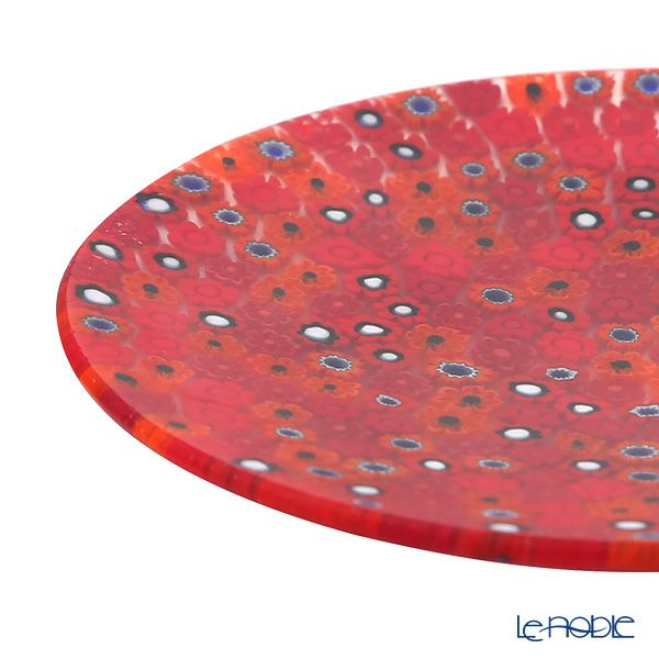 エルコーレモレッティ ミレフィオーリ フラットプレート 13cm レッド系 213 小皿