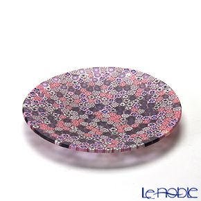 エルコーレモレッティ ミレフィオーリ フラットプレート 13cm ピンク系