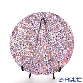 エルコーレモレッティ ミレフィオーリ フラットプレート 13cm ピンク系（214）