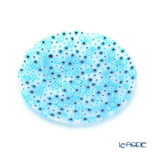 エルコーレモレッティ ミレフィオーリ フラットプレート 13cm ライトブルー（216）小皿