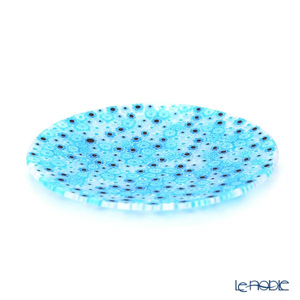 エルコーレモレッティ ミレフィオーリ フラットプレート 13cm ライトブルー（216）小皿