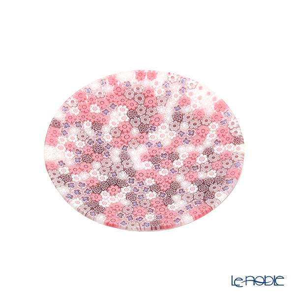 エルコーレモレッティ ミレフィオーリ フラットプレート 13cm ピンク系 428