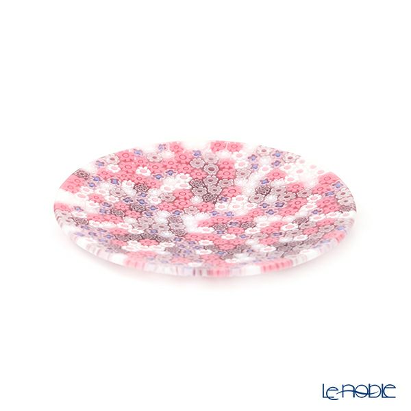 エルコーレモレッティ ミレフィオーリ フラットプレート 13cm ピンク系 428