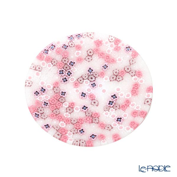 エルコーレモレッティ ミレフィオーリ フラットプレート 13cm ピンク×ホワイト 430