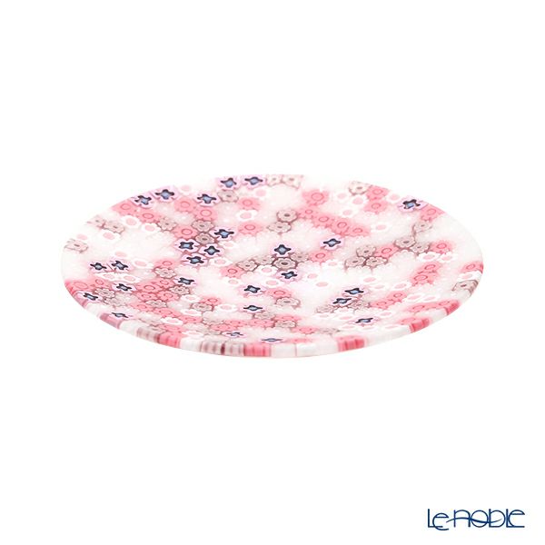 エルコーレモレッティ ミレフィオーリ フラットプレート 13cm ピンク×ホワイト 430