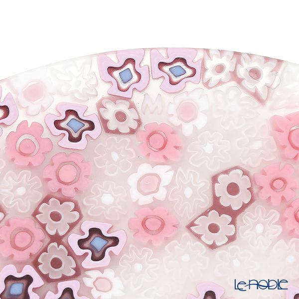 エルコーレモレッティ ミレフィオーリ フラットプレート 13cm ピンク×ホワイト 430