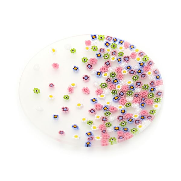 エルコーレモレッティ ミレフィオーリ フラットプレート 13cm 春風 マルチカラー 小皿