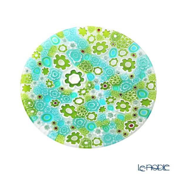 エルコーレモレッティ ミレフィオーリ フラットプレート 13cm スプリング グリーン系 SPRING G 小皿