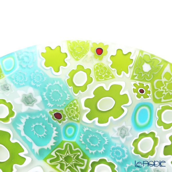 エルコーレモレッティ ミレフィオーリ フラットプレート 13cm スプリング グリーン系 SPRING G 小皿