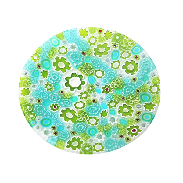 エルコーレモレッティ ミレフィオーリ フラットプレート 13cm スプリング グリーン系 SPRING G 小皿