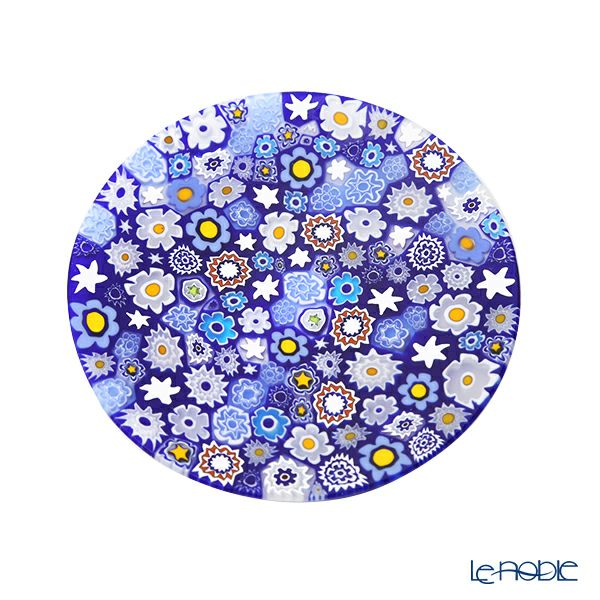 エルコーレモレッティ ミレフィオーリ フラットプレート 13cm スプリング ブルー系 SPRING B 小皿
