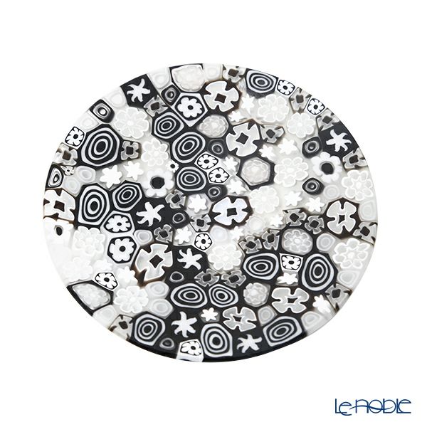 エルコーレモレッティ ミレフィオーリ フラットプレート 13cm スプリング ブラック系 SPRING Bw 小皿