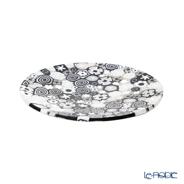 エルコーレモレッティ ミレフィオーリ フラットプレート 13cm スプリング ブラック系 SPRING Bw 小皿