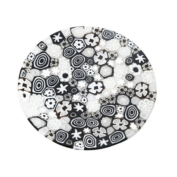 エルコーレモレッティ ミレフィオーリ フラットプレート 13cm スプリング ブラック系 SPRING Bw 小皿