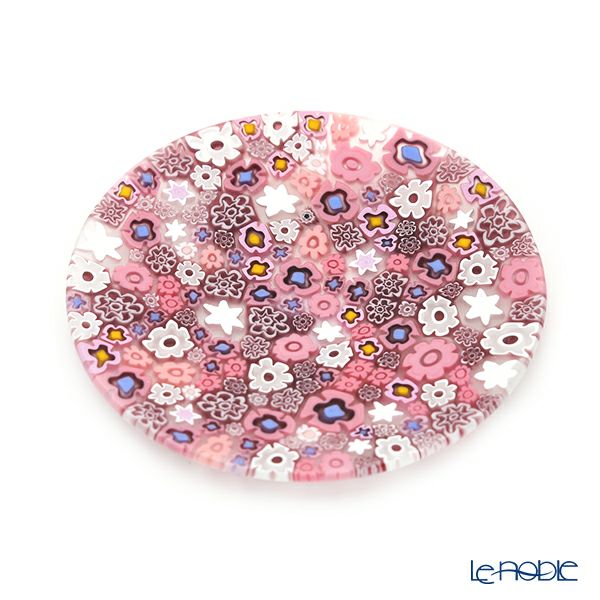 エルコーレモレッティ ミレフィオーリ フラットプレート 13cm スプリング ピンク系 小皿