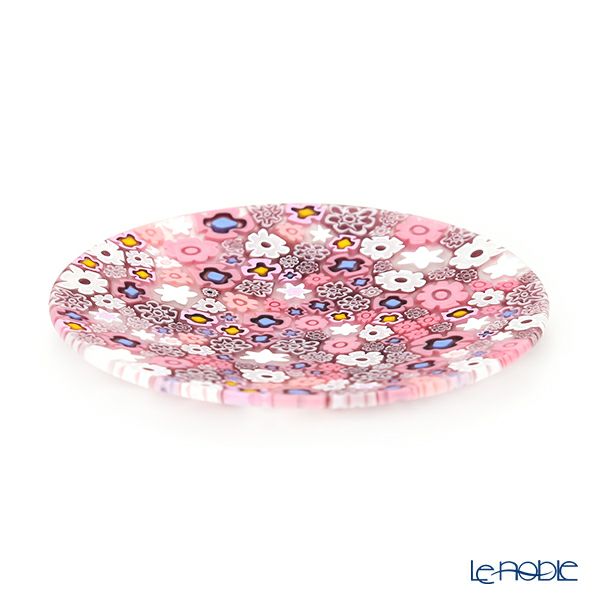 エルコーレモレッティ ミレフィオーリ フラットプレート 13cm スプリング ピンク系 小皿